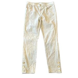 LOFT Faux Suede Button Hem Skinny Ankle Pants  Size 28/6
